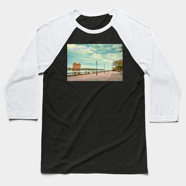 River Street Savannah Georgia Baseball T-Shirt by Gestalt Imagery